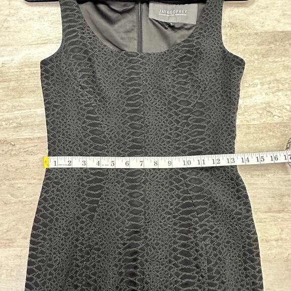 Jay Godfrey Black Snakeskin Fitted Sheath Cocktail Evening Dress 6 Sexy - Picture 6 of 8